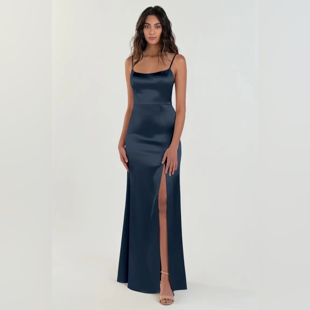 Jenny Yoo French Blue Satin Dress